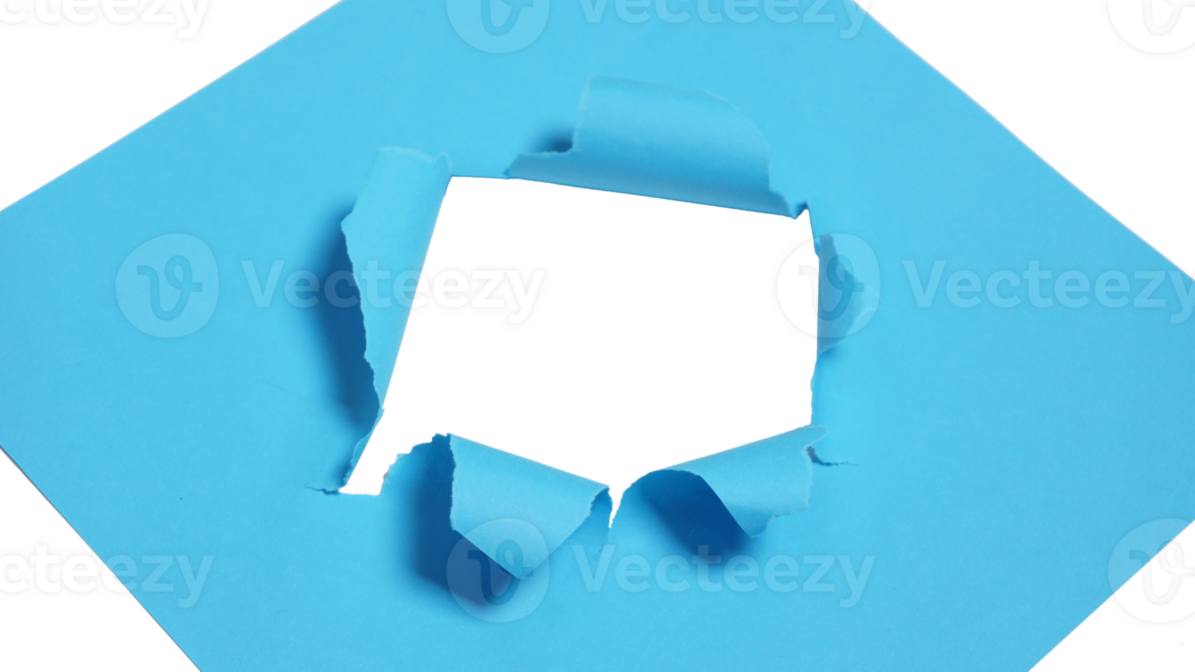 Blue Paper Hole with Torn Sides on Transparent Background png