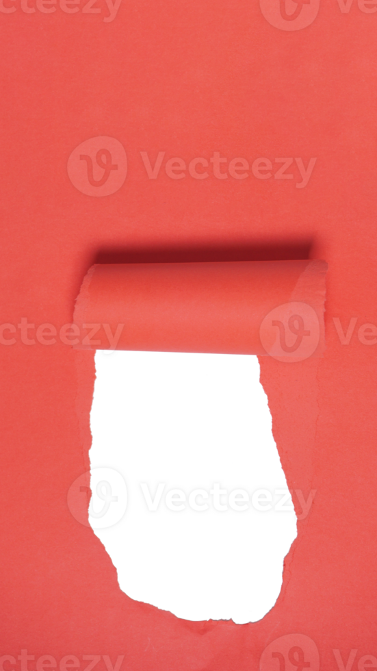 Torn Red Paper Sheet on Transparent Background png