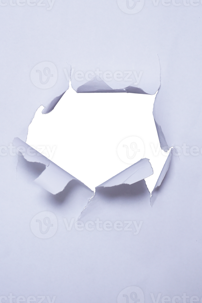 Hole in Middle of White Paper on Transparent Background png