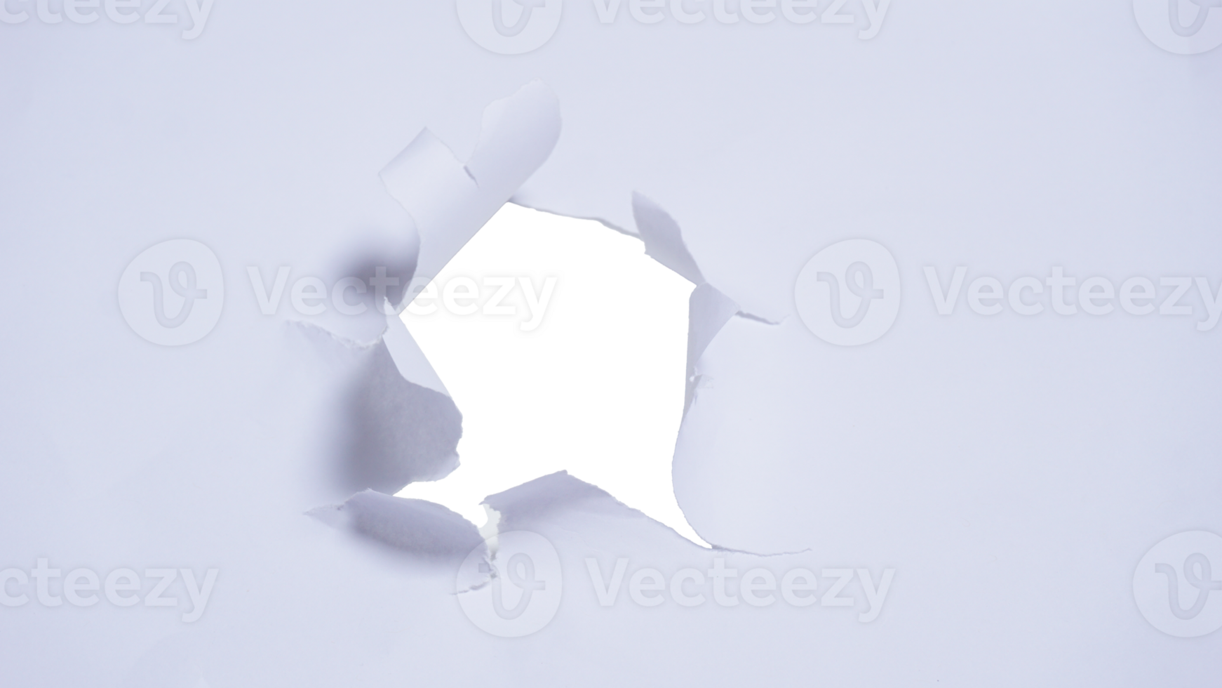 Torn Center Of White Paper on Transparent Background png