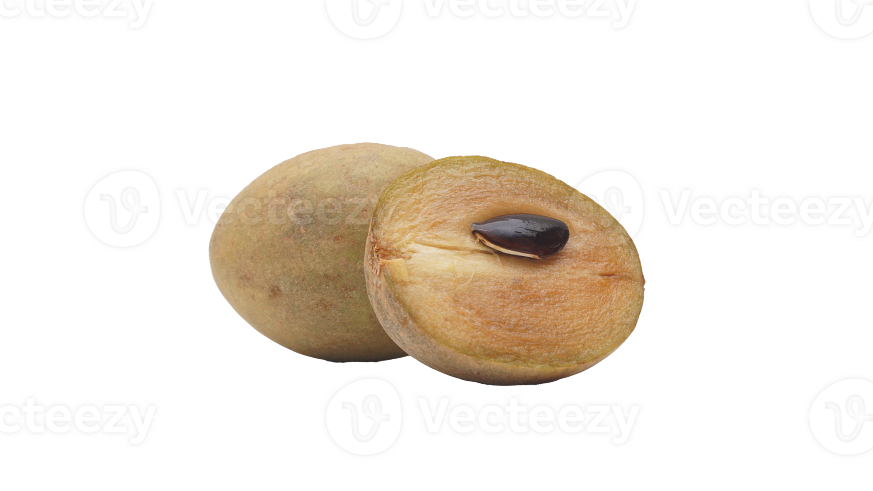 Fresh Brown Sapodilla on Transparent Background png