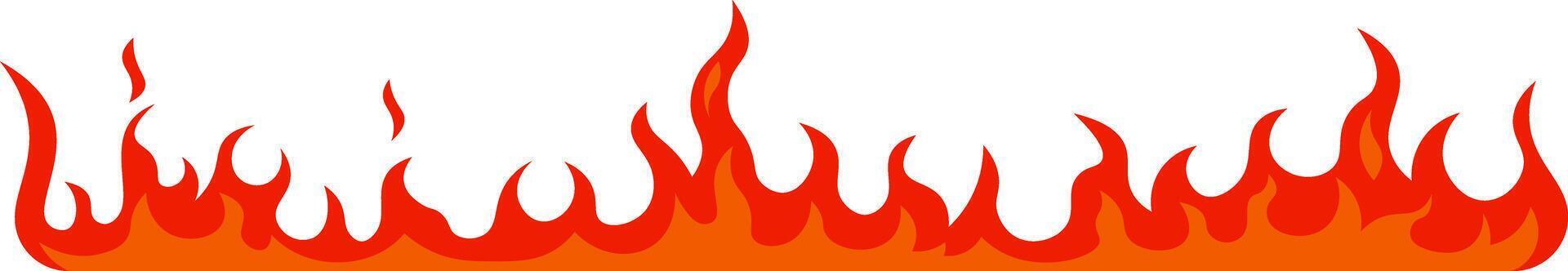 Cartoon fire flames burning creating a red hot fireball effect representing concepts like heat, wildfire, bonfire, campfire, danger, and energy, isolated illustration set vector