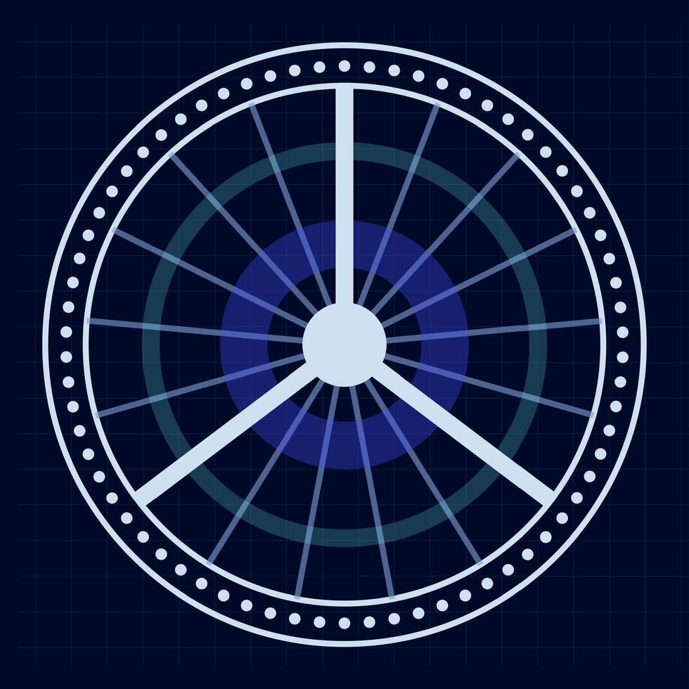 Futuristic hud interface showing a circular technological hologram loading, diagnostic display with digital infographic ui elements background illustration vector