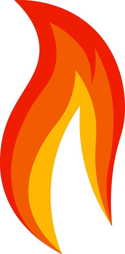 Red and orange cartoon fire flames burning with a white background creating a warm and inviting atmosphere, perfect for representing concepts related to heat, energy, and passion vector