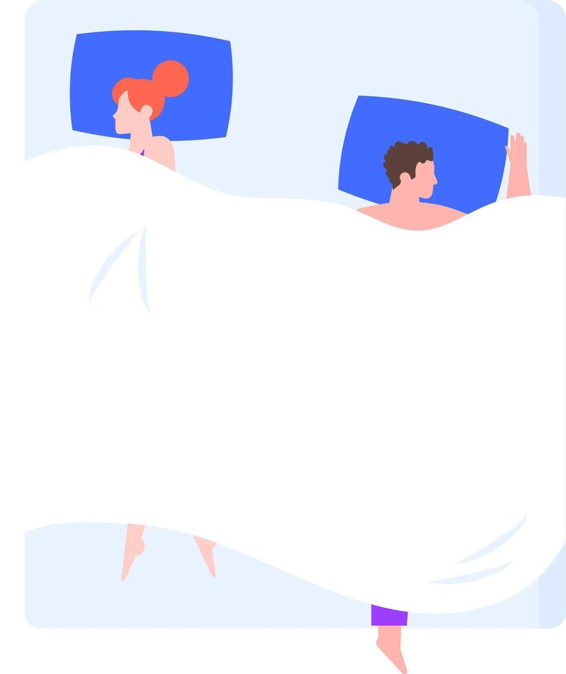 Young romantic couple sleeping peacefully in their cozy bedroom, nestled together in soft pajamas under a warm blanket, enjoying a serene night of restful dreams vector