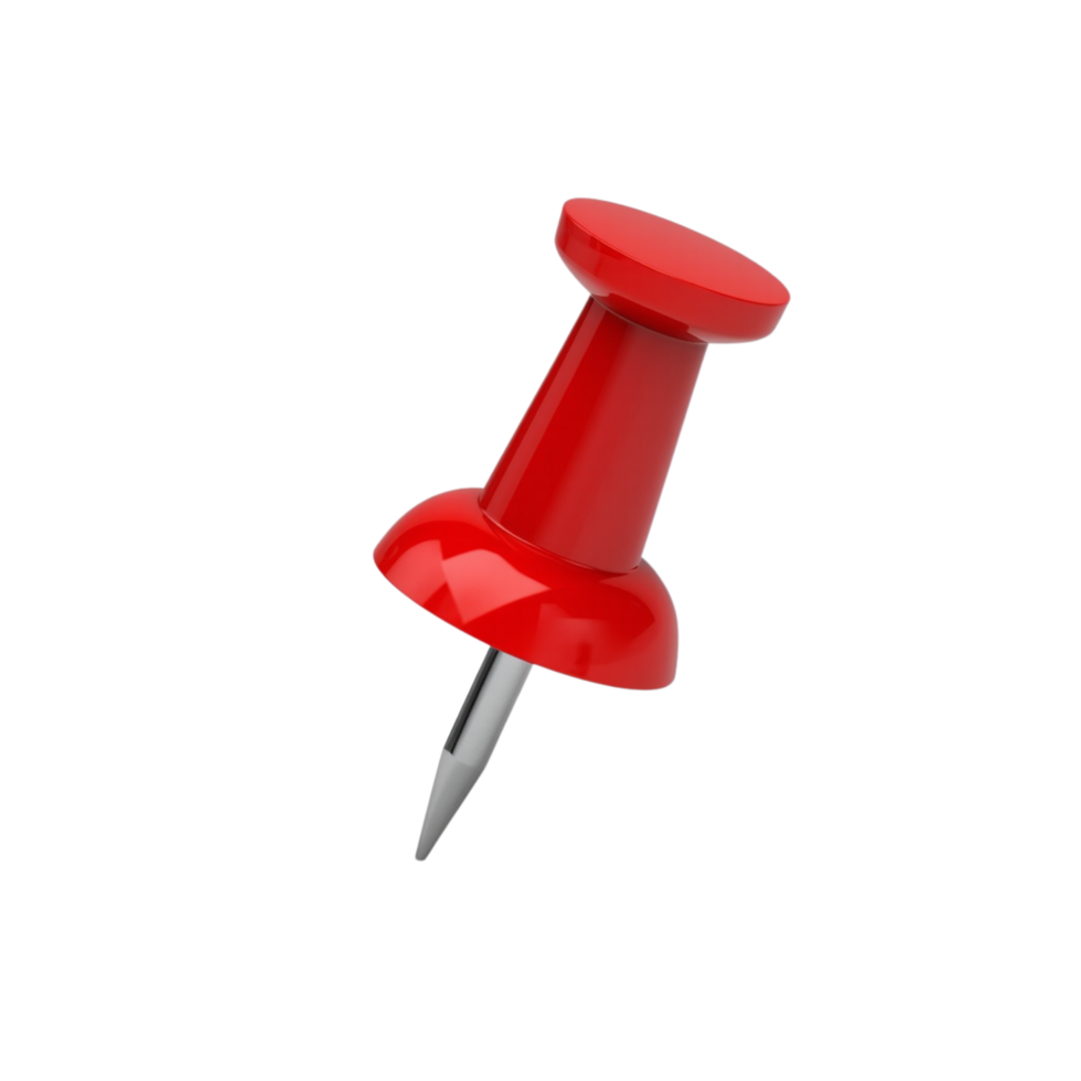 A bright red push pin. png