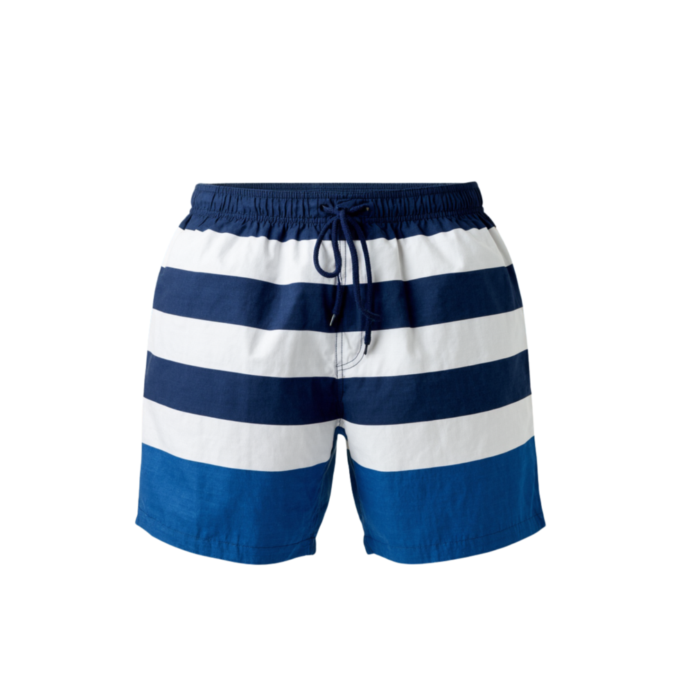 A pair of shorts in a mix of white and blue colors. png