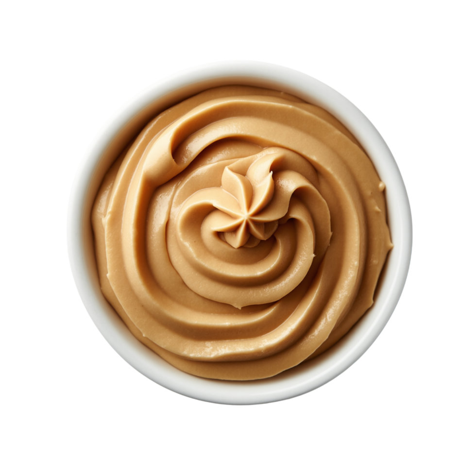 Close up view of a creamy substance. png