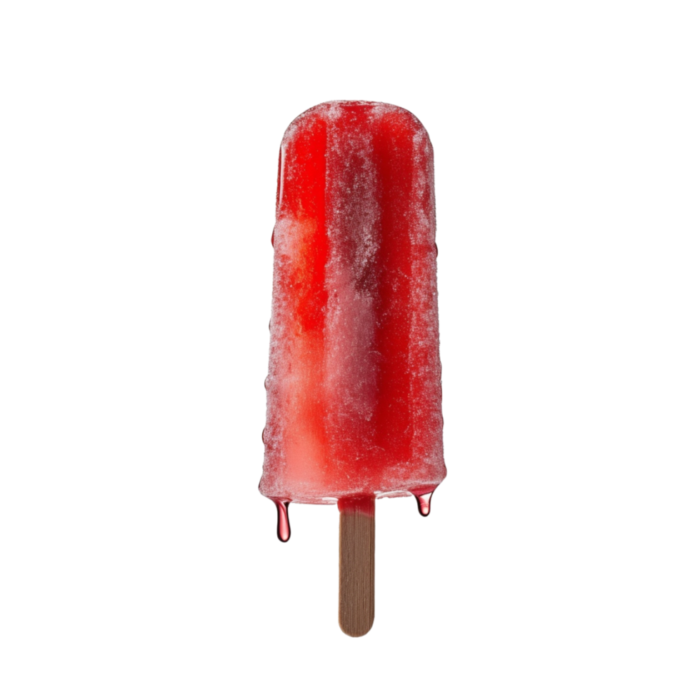 Vibrant red Ice cream displayed against a transparent background. png