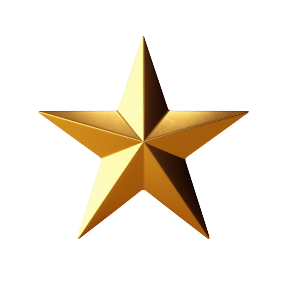 Golden star set against a transparent background. png