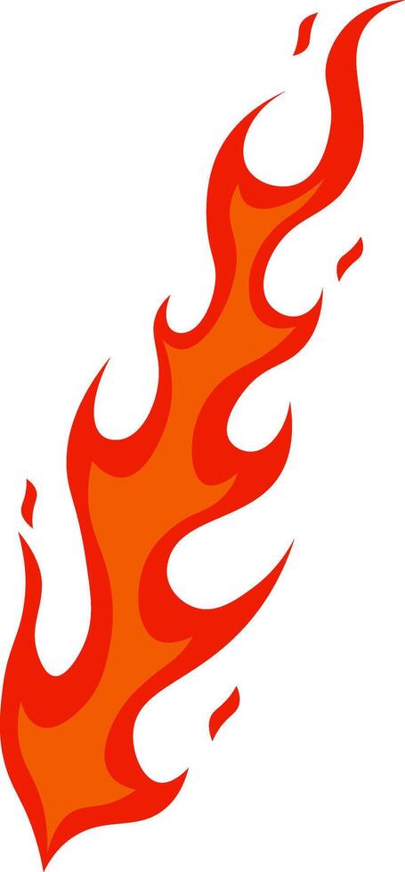 Vibrant red and orange cartoon fire flames rising upward, generating intense heat and embodying themes of wildfire, bonfire, combustion, energy, and inherent danger vector