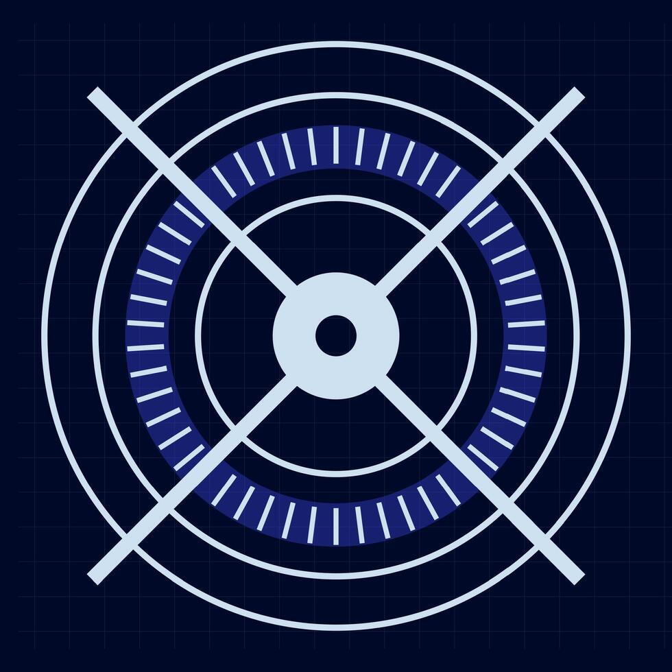 Futuristic HUD interface displaying a loading diagnostic screen with intricate digital infographic UI elements set against a sleek background illustration vector