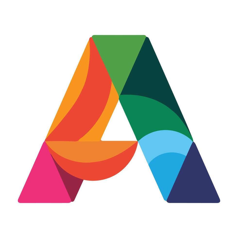 Unique Colourfull Letter A Shape Logo vector