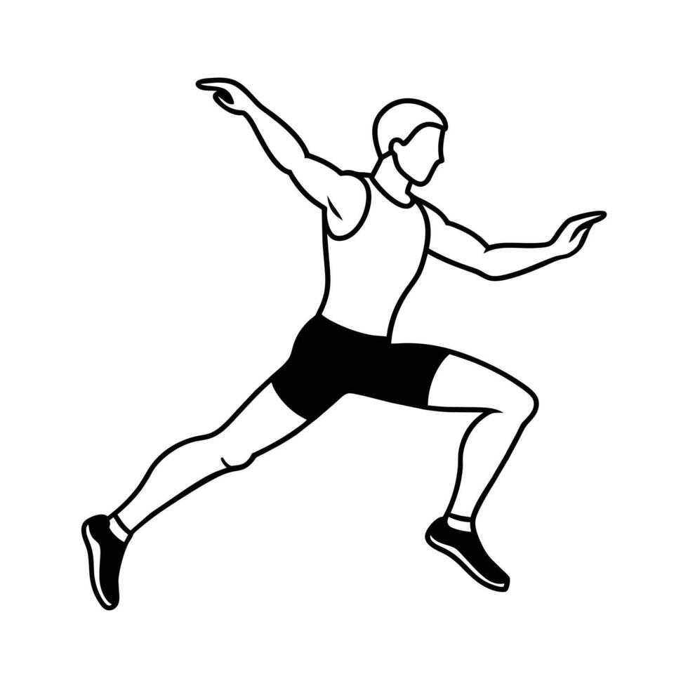 A sport man running silhouette vector