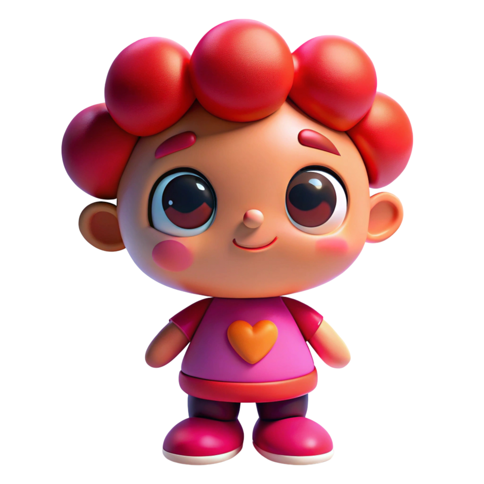 Adorable 3D Render of a Happy Cartoon Child png