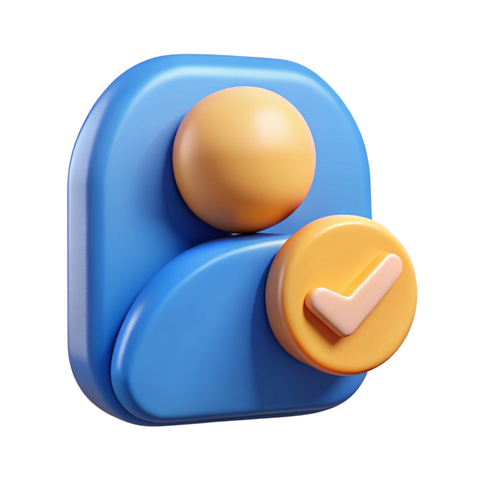 3D Render of Approved User Profile Icon png