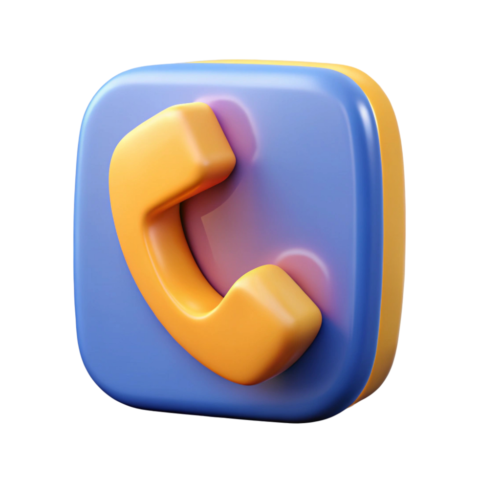 3D Render of a Colorful Phone Icon, Communication png