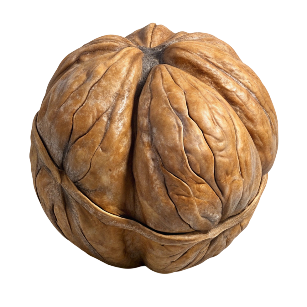 Single Whole Walnut Shell, Close-Up Studio Shot png