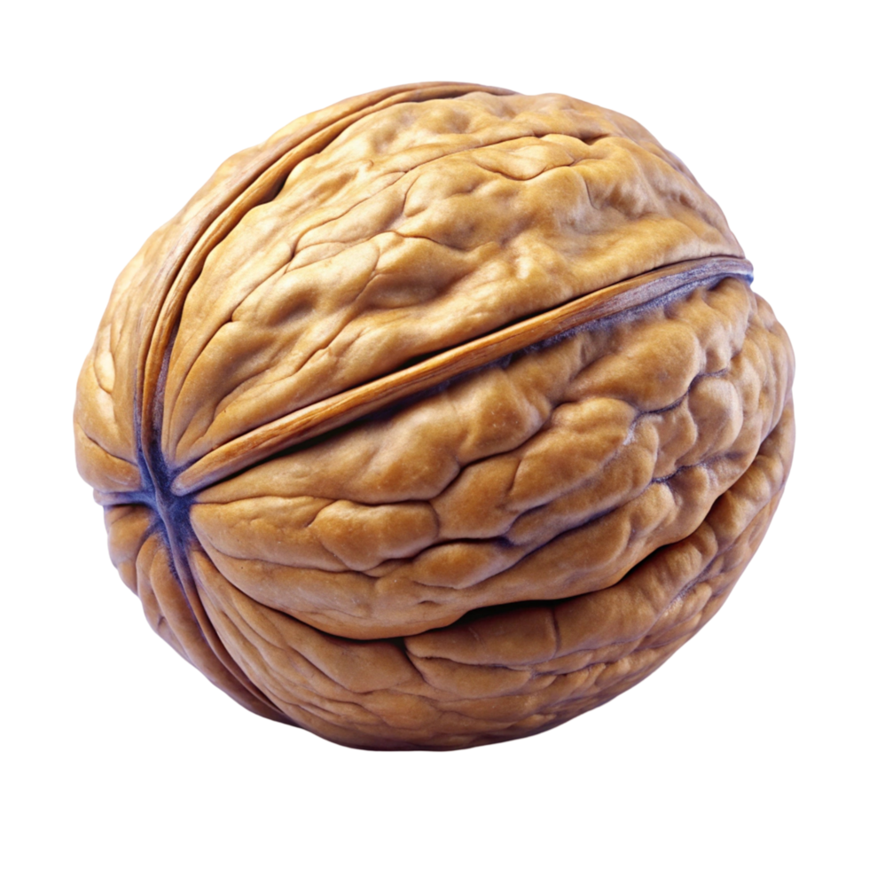 Single Whole Walnut in Shell, Close-Up Macro Shot png