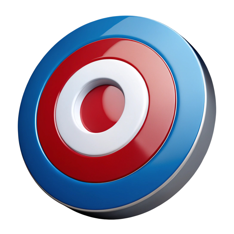 3D Red, White, and Blue Concentric Circle Target png