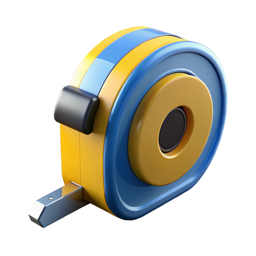 Colorful Cartoon Tape Measure, 3D Render png