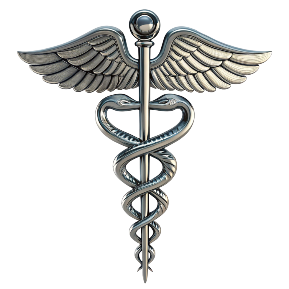Caduceus 3D Render of the Medical Symbol png