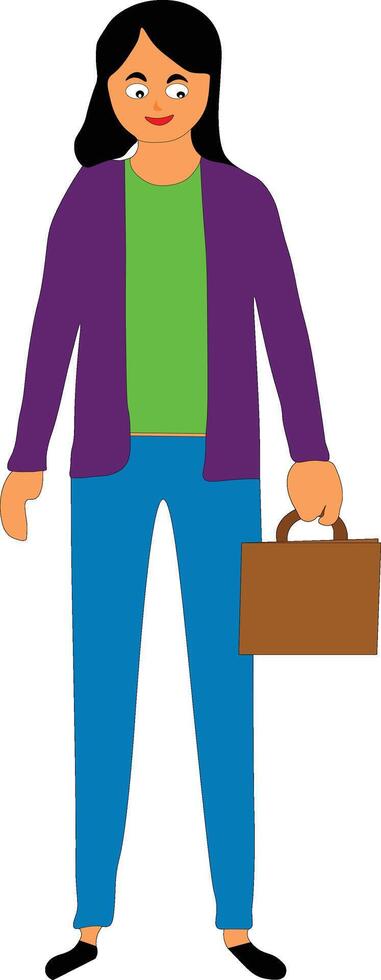 Woman with briefcase clipart vector