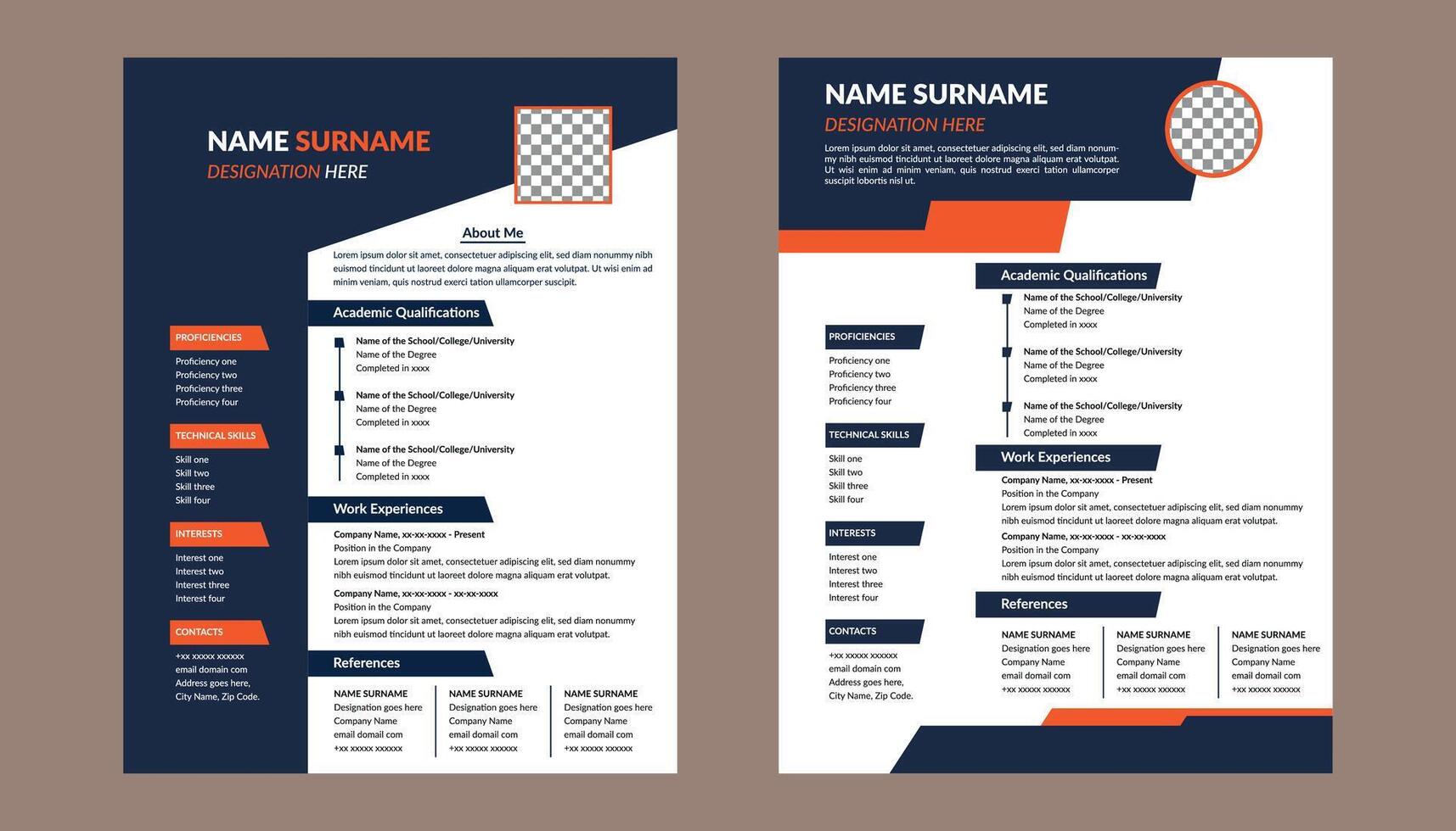 Modern Resume Design in Bundle. Dynamic Template Display for Promotional Campaign. vector
