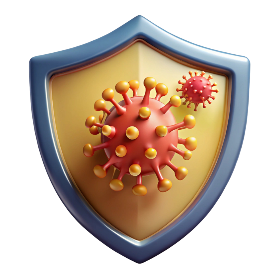 3D Render of a Protective Shield with Coronavirus png