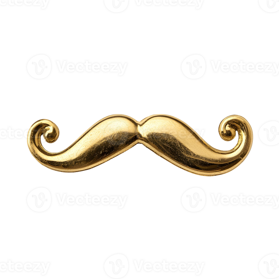 Vintage Style Mustache Clip in Gold png