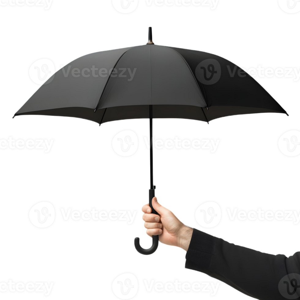 Hand Firmly Gripping a Closed Umbrella png