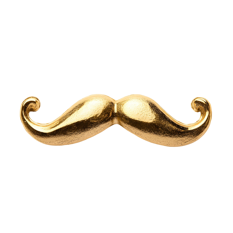 Stylish Gold Handlebar Mustache Accessory png