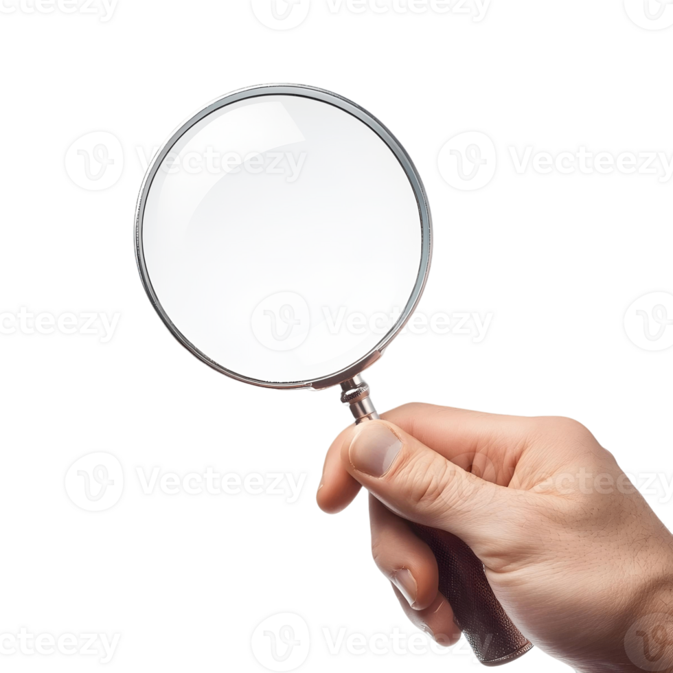 Investigative Hand Holding a Magnifying Glass png