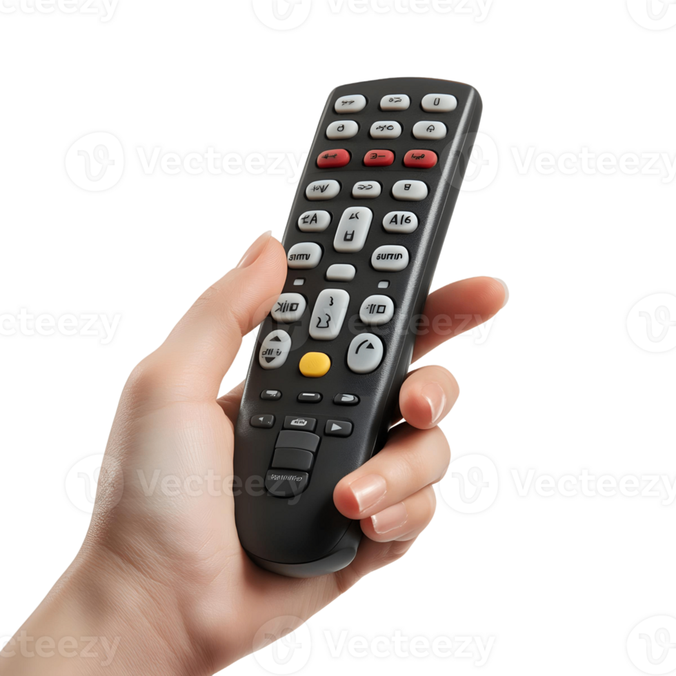 Black Remote Control Held in a Palm png
