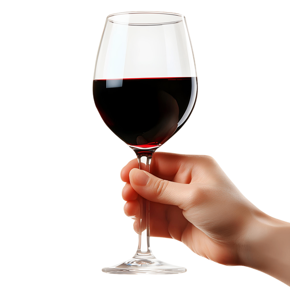 Wine Glass Filled with Red Wine in Hand png