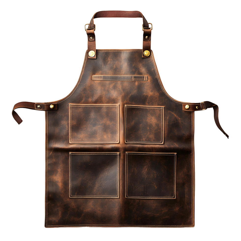 Leather Barber Apron with Handy Pockets png