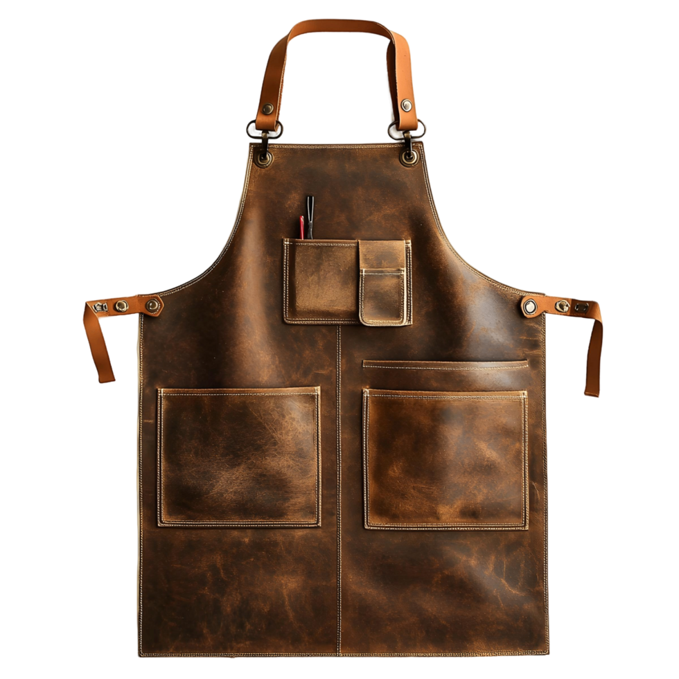 Durable Leather Grooming Apron with Compartments png