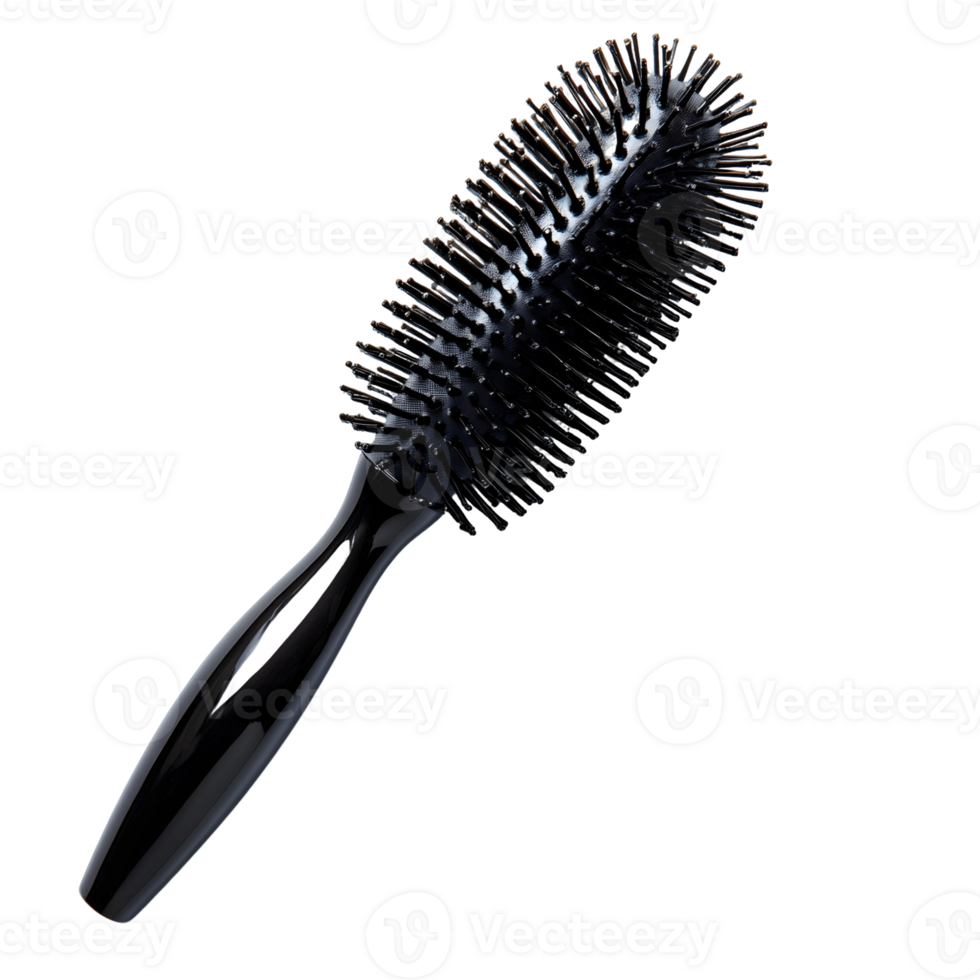 Black Bristle Round Brush for Precise Styling png