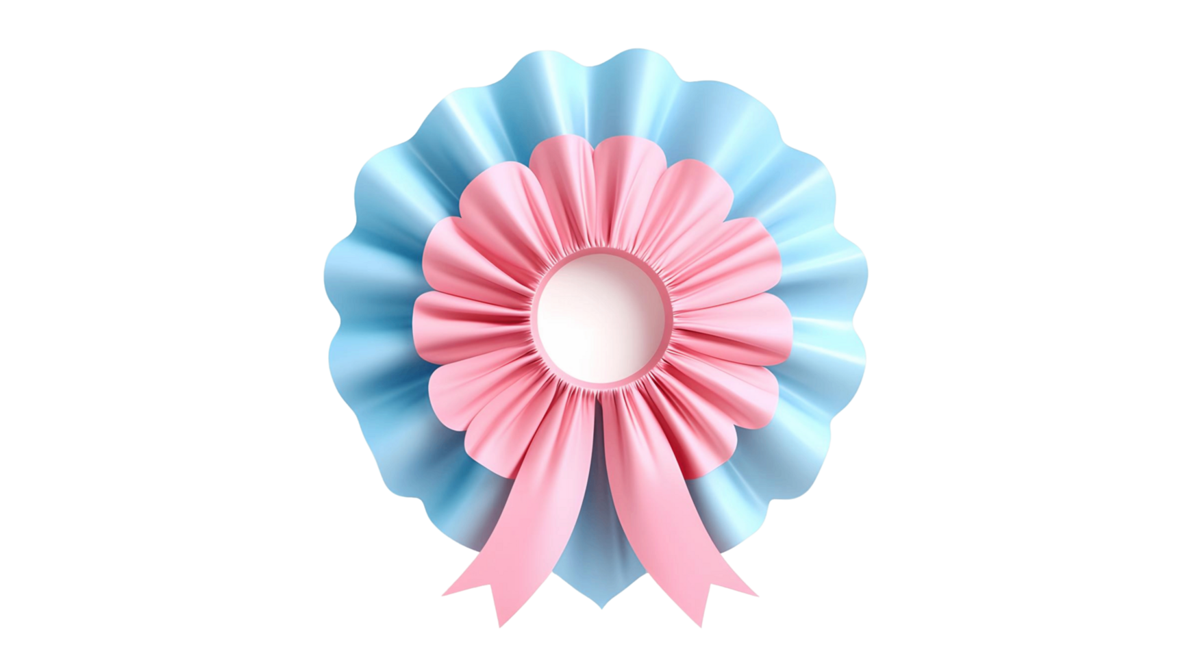 Decorative 3D prize ribbon featuring intricate folds png