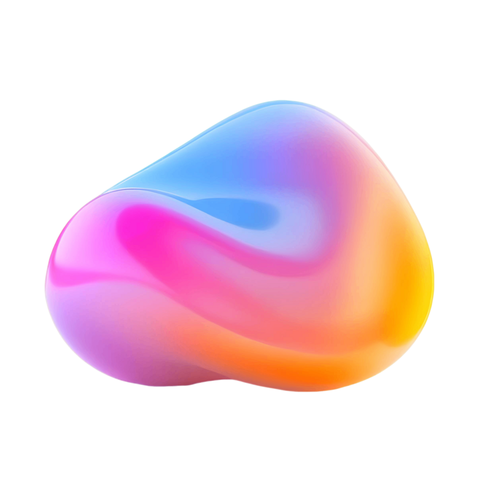 colorida 3d orgânico blob apresentando uma dinâmico gradiente png