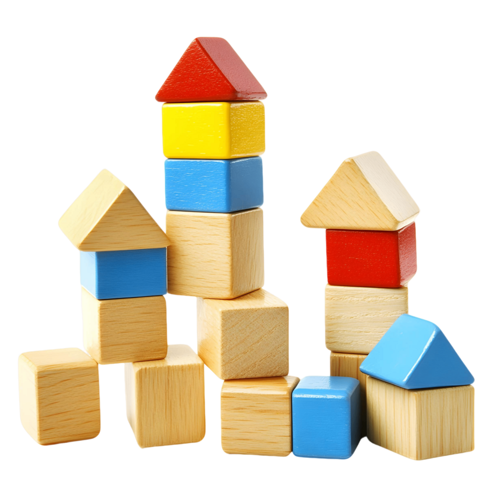 3D stackable bricks in diverse sizes and forms png