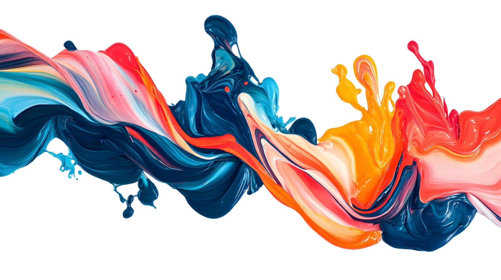 Bold and dynamic paint splashes in a spectrum of vivid colors png