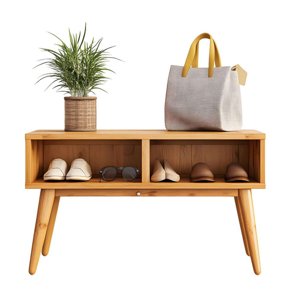 Versatile entry bench with a stylish design and concealed storage png
