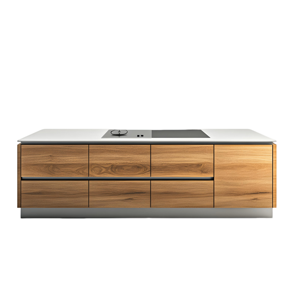 Elegant kitchen island with ample counter space for food prep png