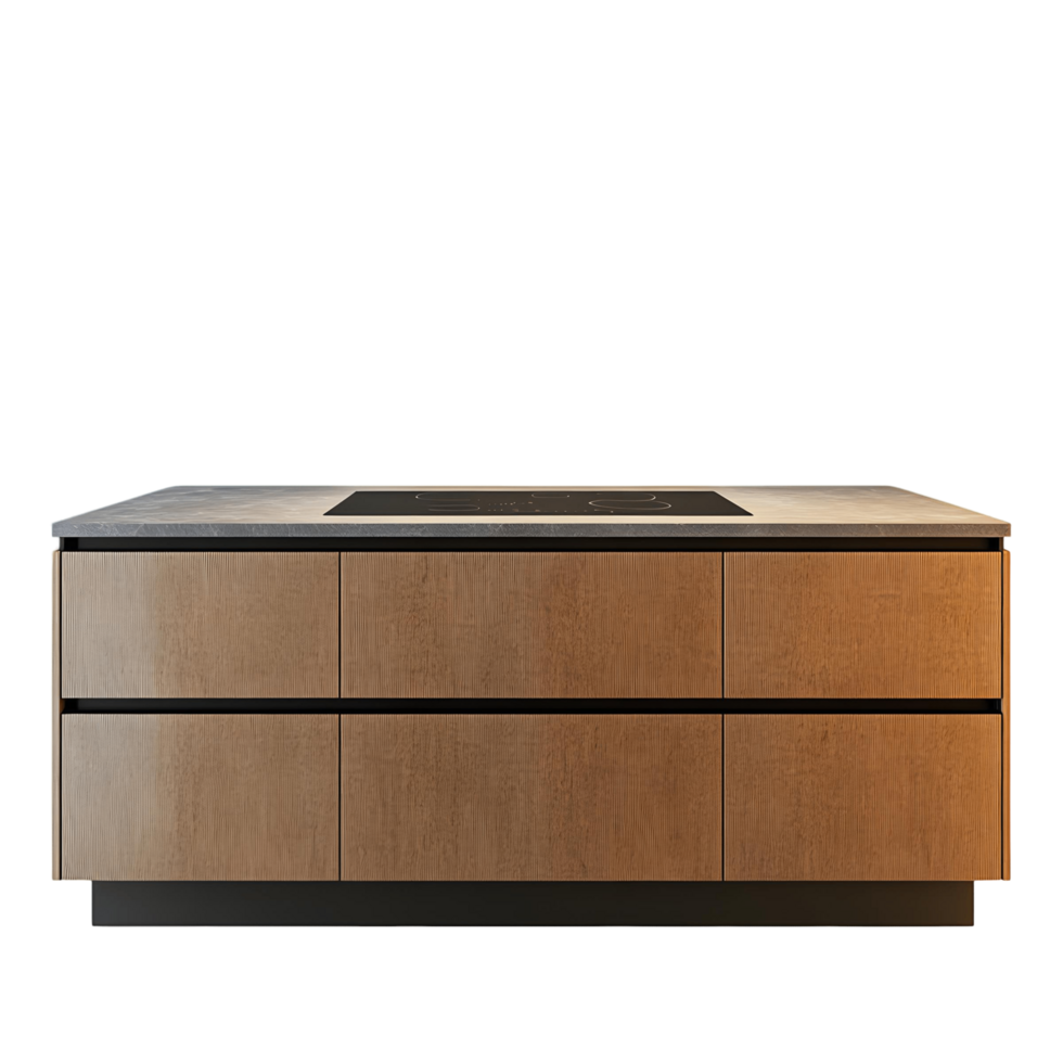 Functional kitchen island with a durable countertop png