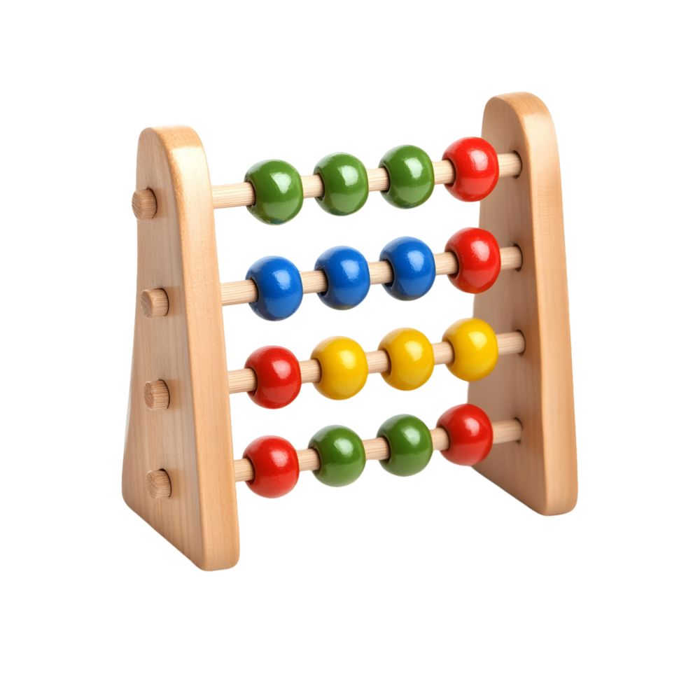 Brightly colored small abacus for interactive learning of numbers png