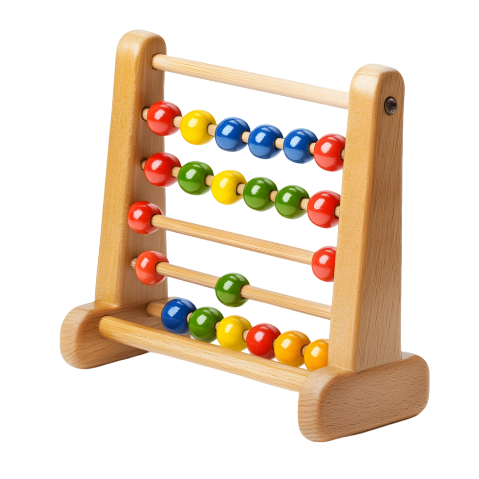 Compact abacus with colorful beads for teaching number concepts png