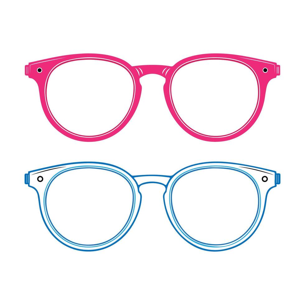 Colored round eyeglasses vector