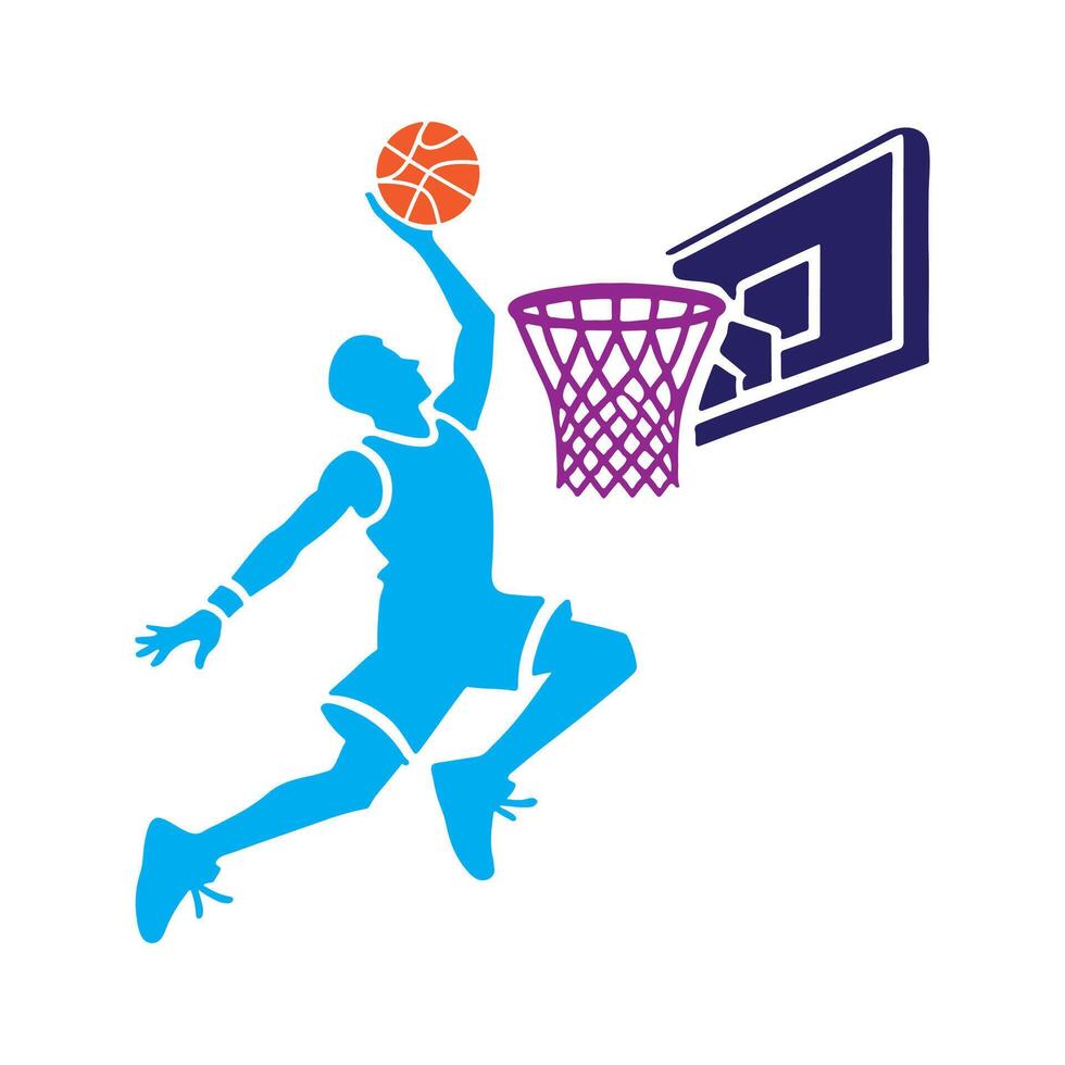 Basketball player silhouettes. vector