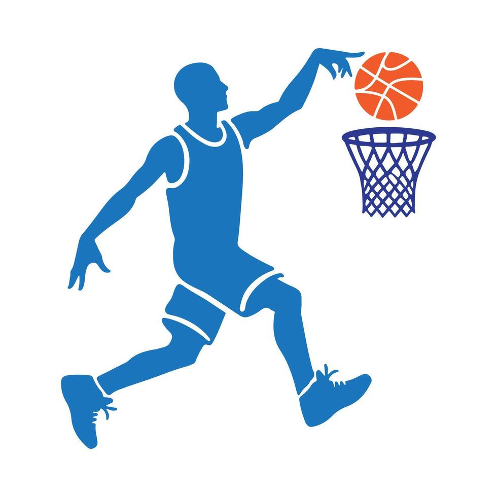 Basketball silhouettes for sports graphics. vector